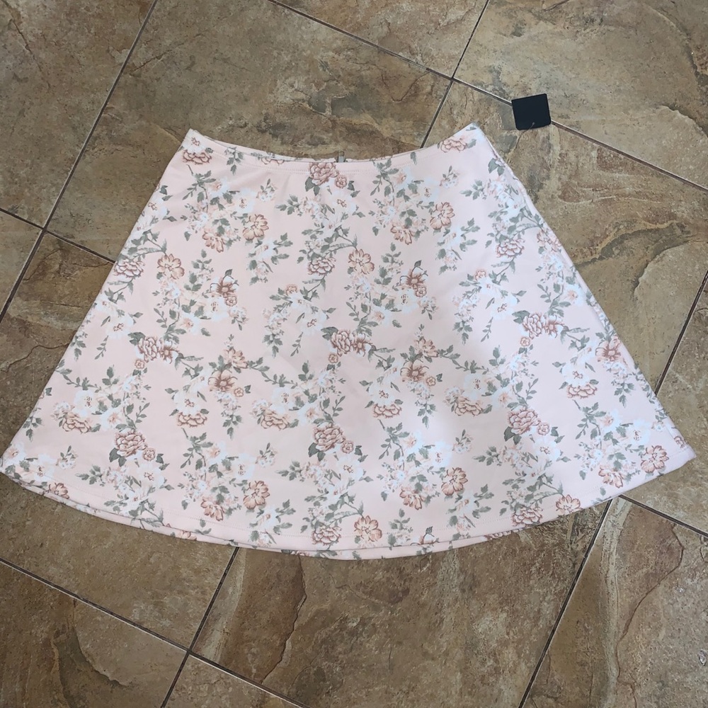 Pastel floral skater skirt